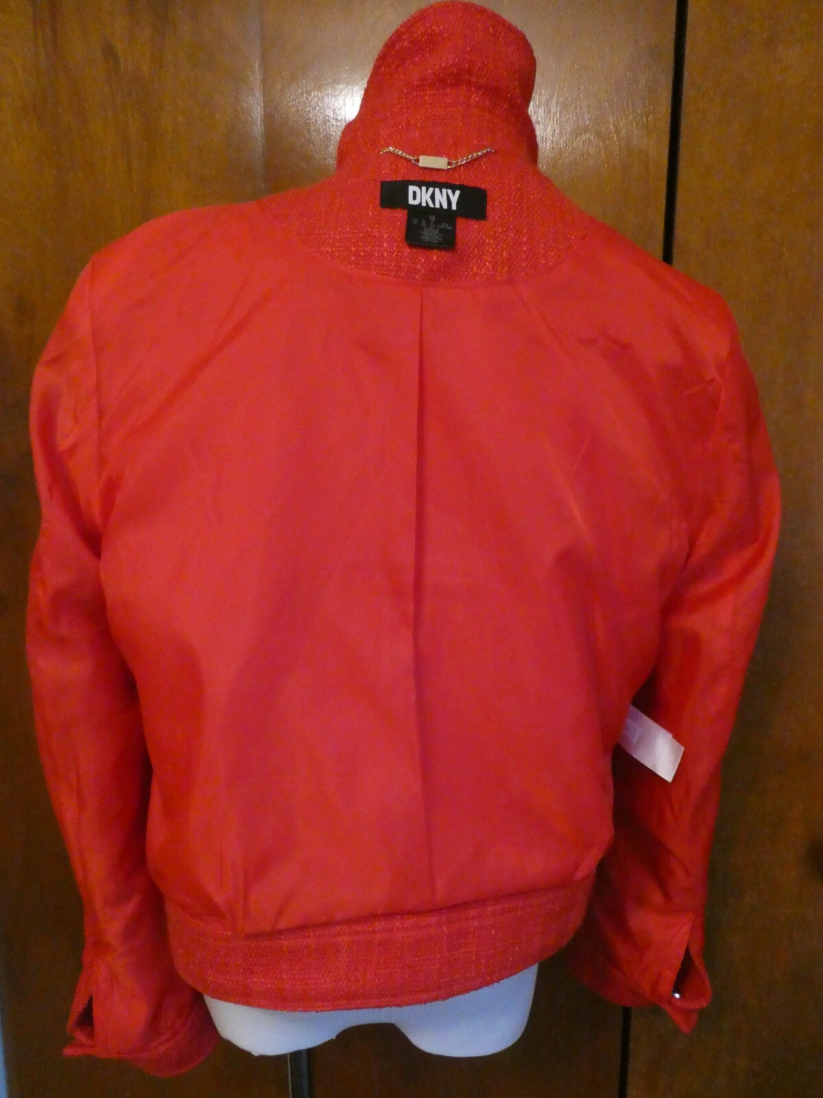 DKNY women red lined long sleeves blazer jacket size 12