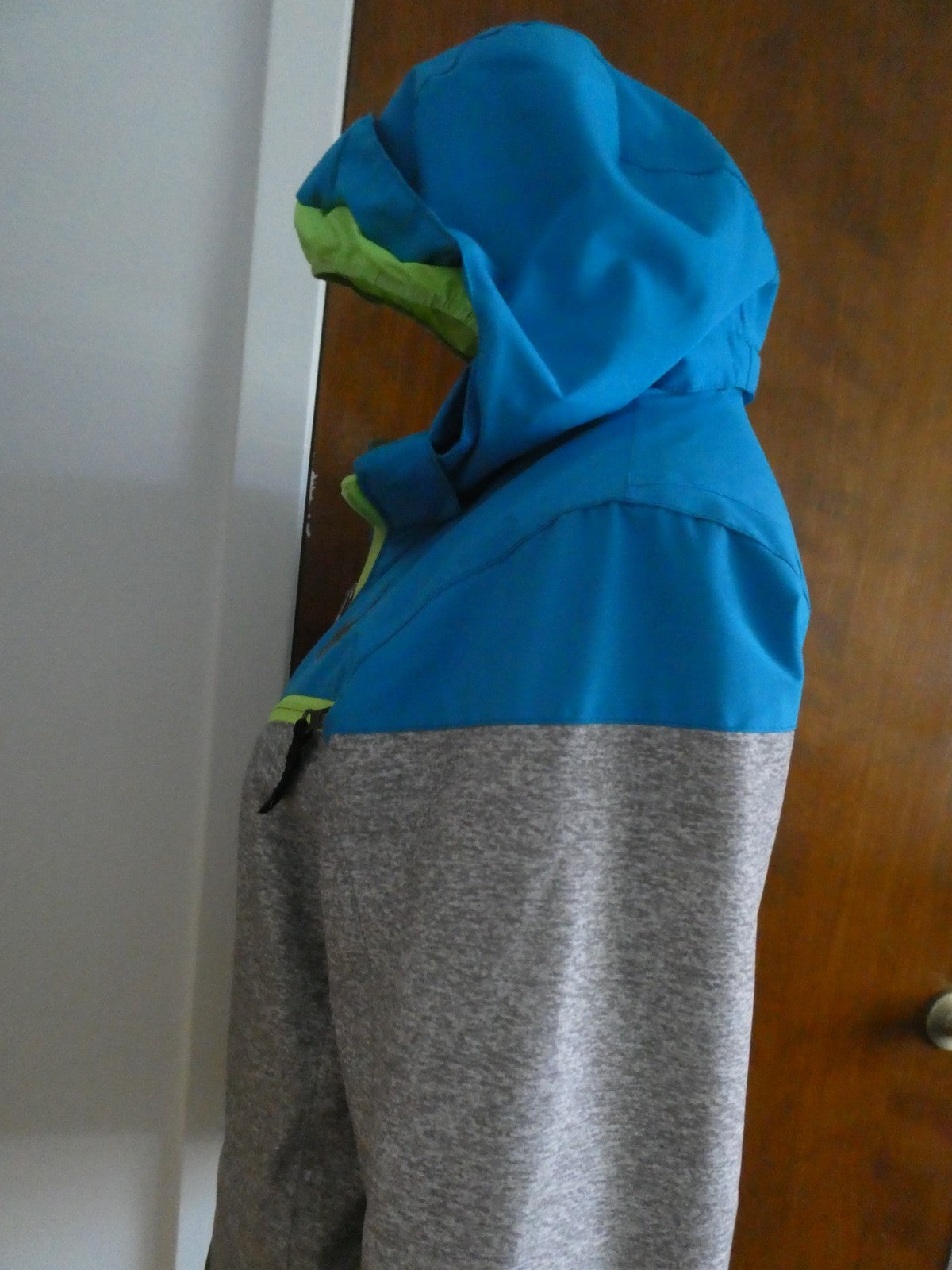 Spyder Kids Sz 16 Ski Jacket Blue Gray Green Hooded 3M Thinsulate Insulated Coat