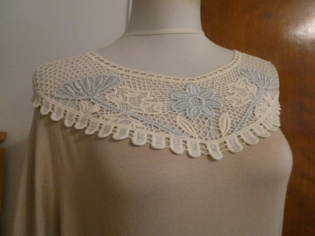 MCM women's beige rayon crocheted top size Large