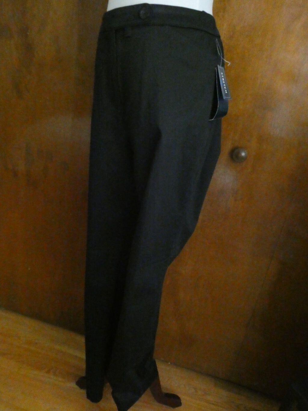 Jones New York Signature women's cotton black pants wide leg at bottom size 12