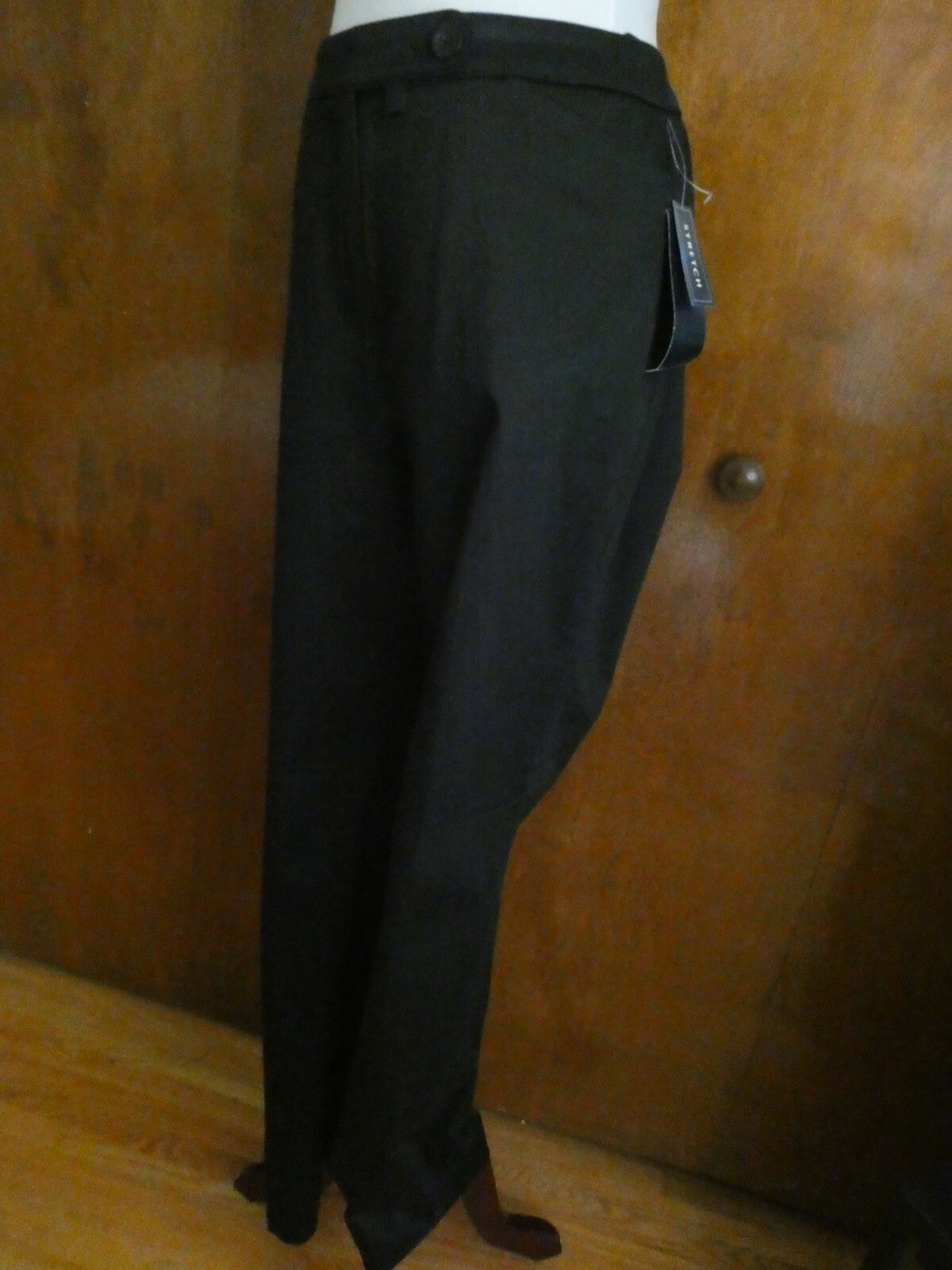 Jones New York Signature women's cotton black pants wide leg at bottom size 12