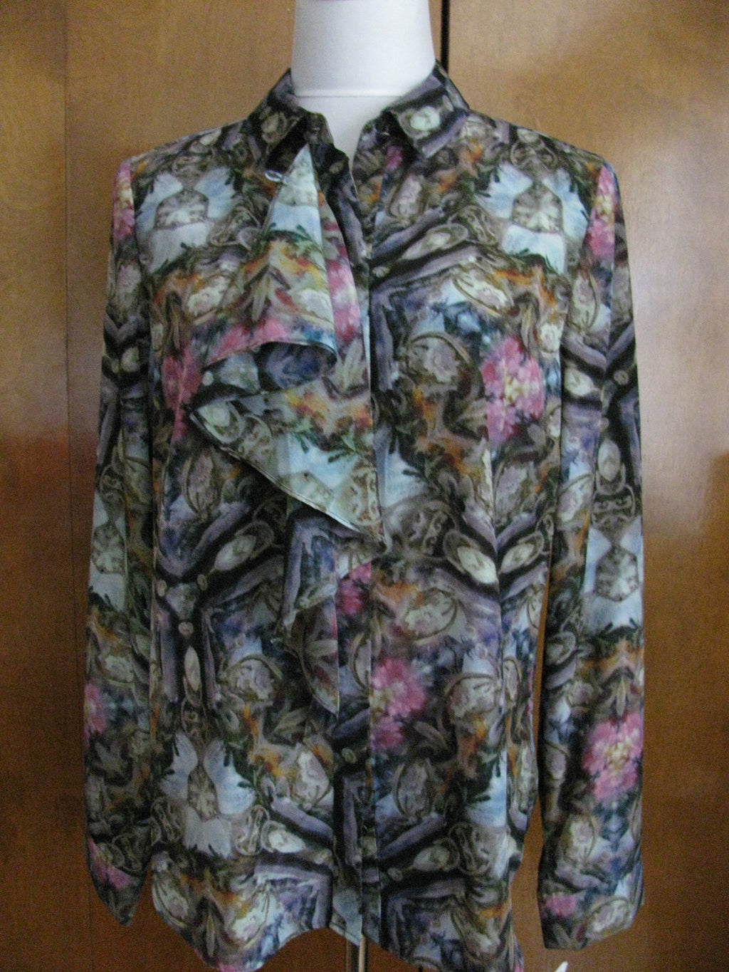 Rachel Roy women's multicolored ruffle blouse top New