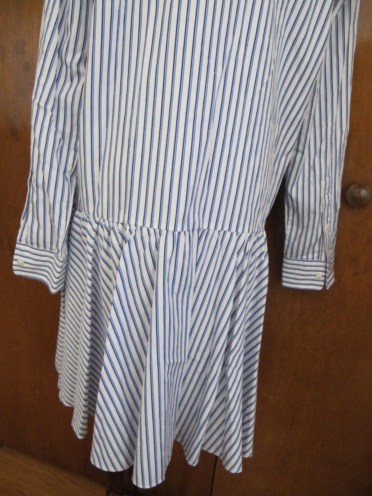 Polo Ralph Lauren women’s white blue gorgeous cotton New long sleeves dress 10