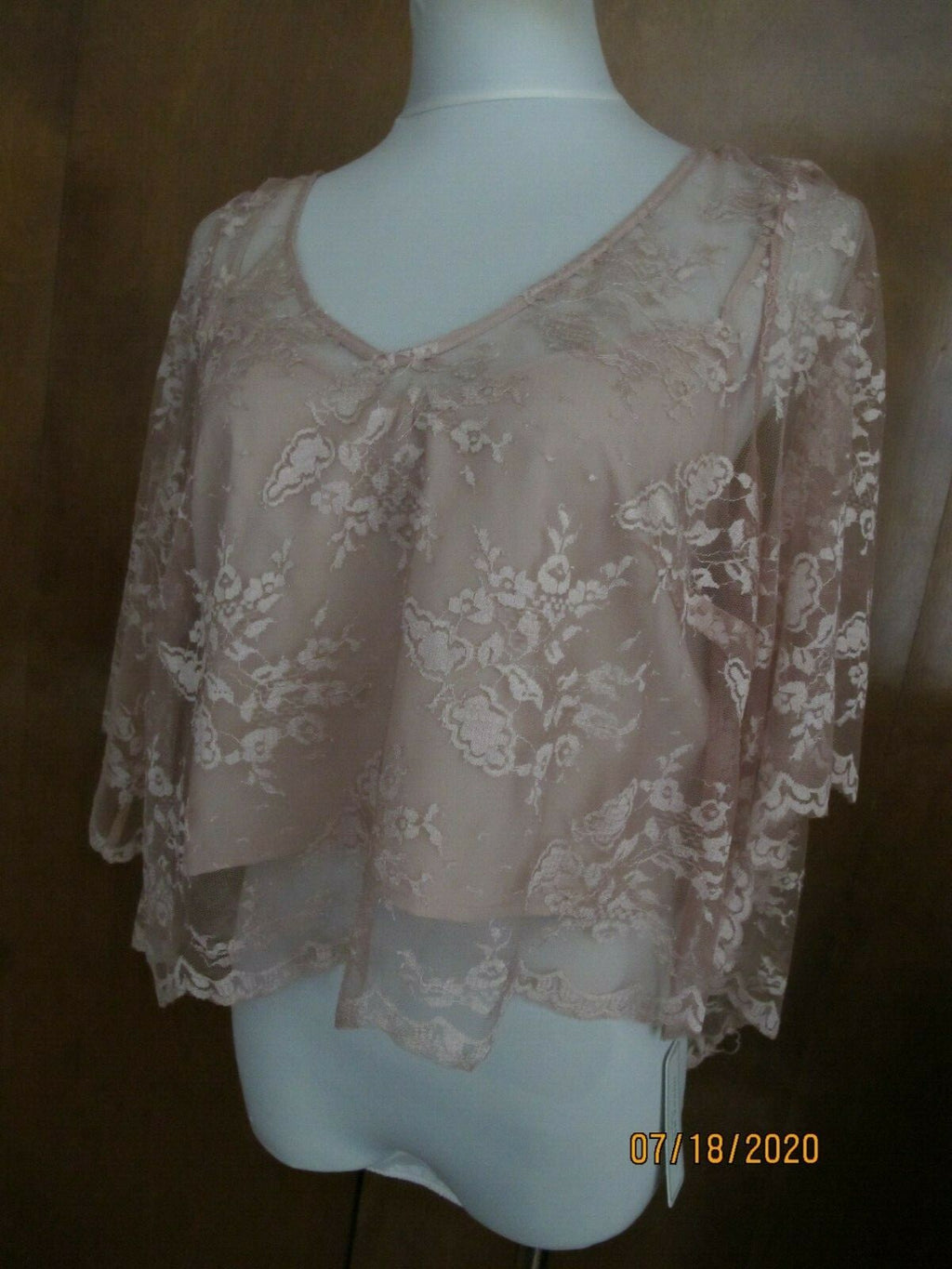 Donna Morgan Collection women’s aurora pink lined evening top size Large 