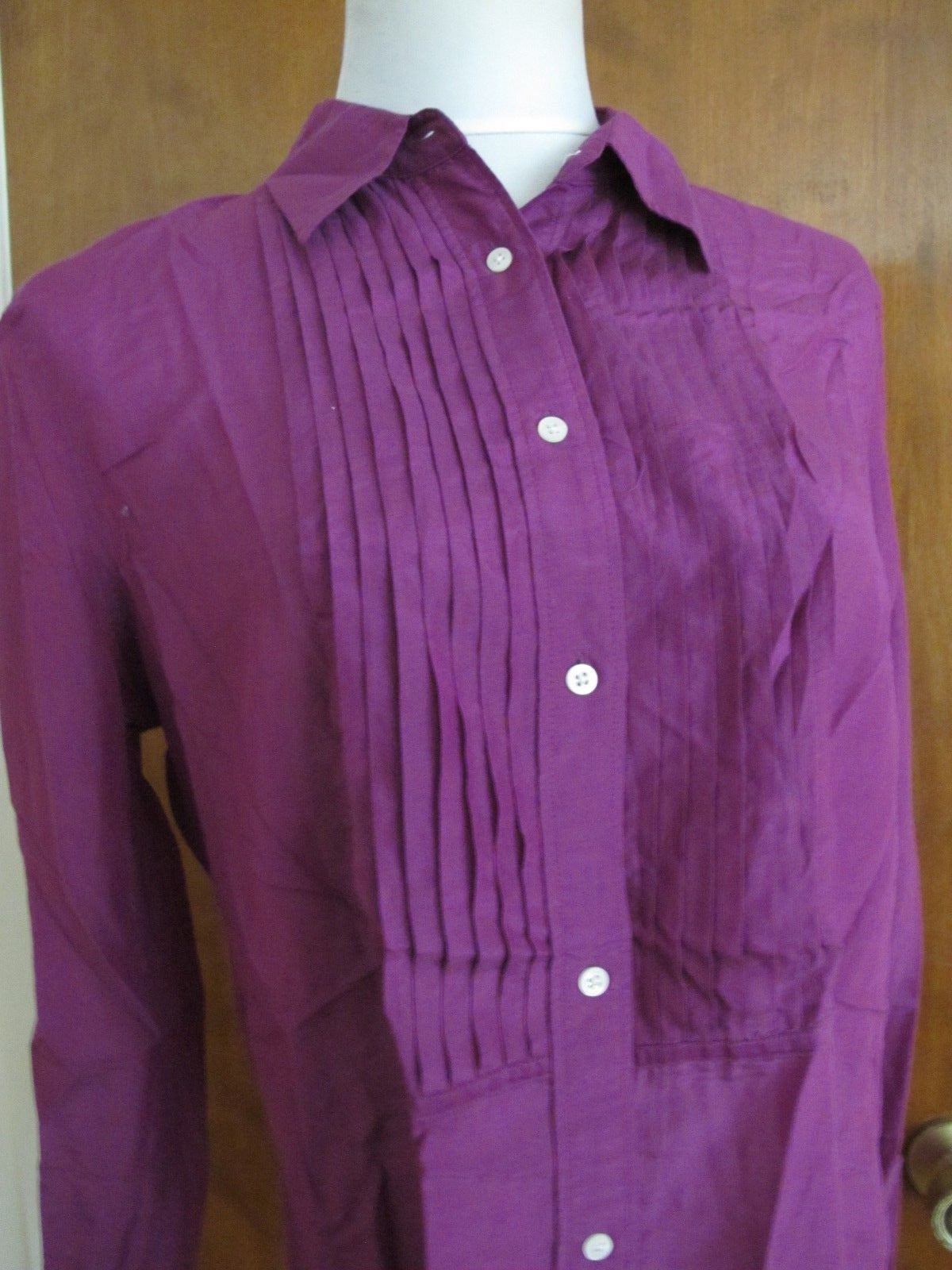  Lauren Ralph Lauren  purple cotton silk women's long sleeves top size 12 New