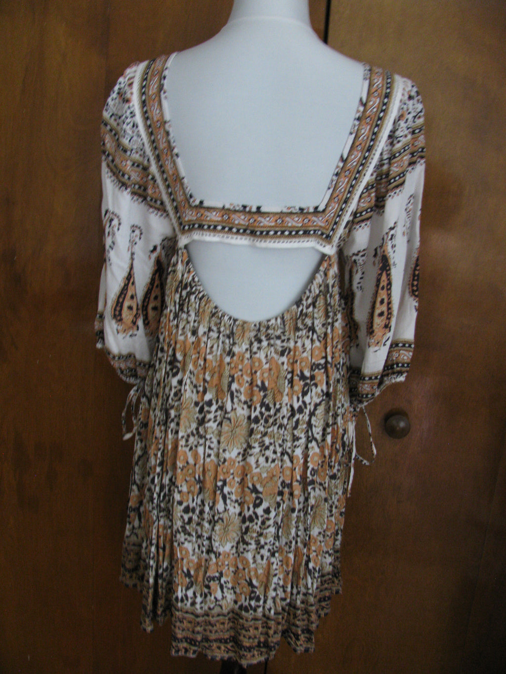 Free People women’s soft rayon ivory combo mini New dress 