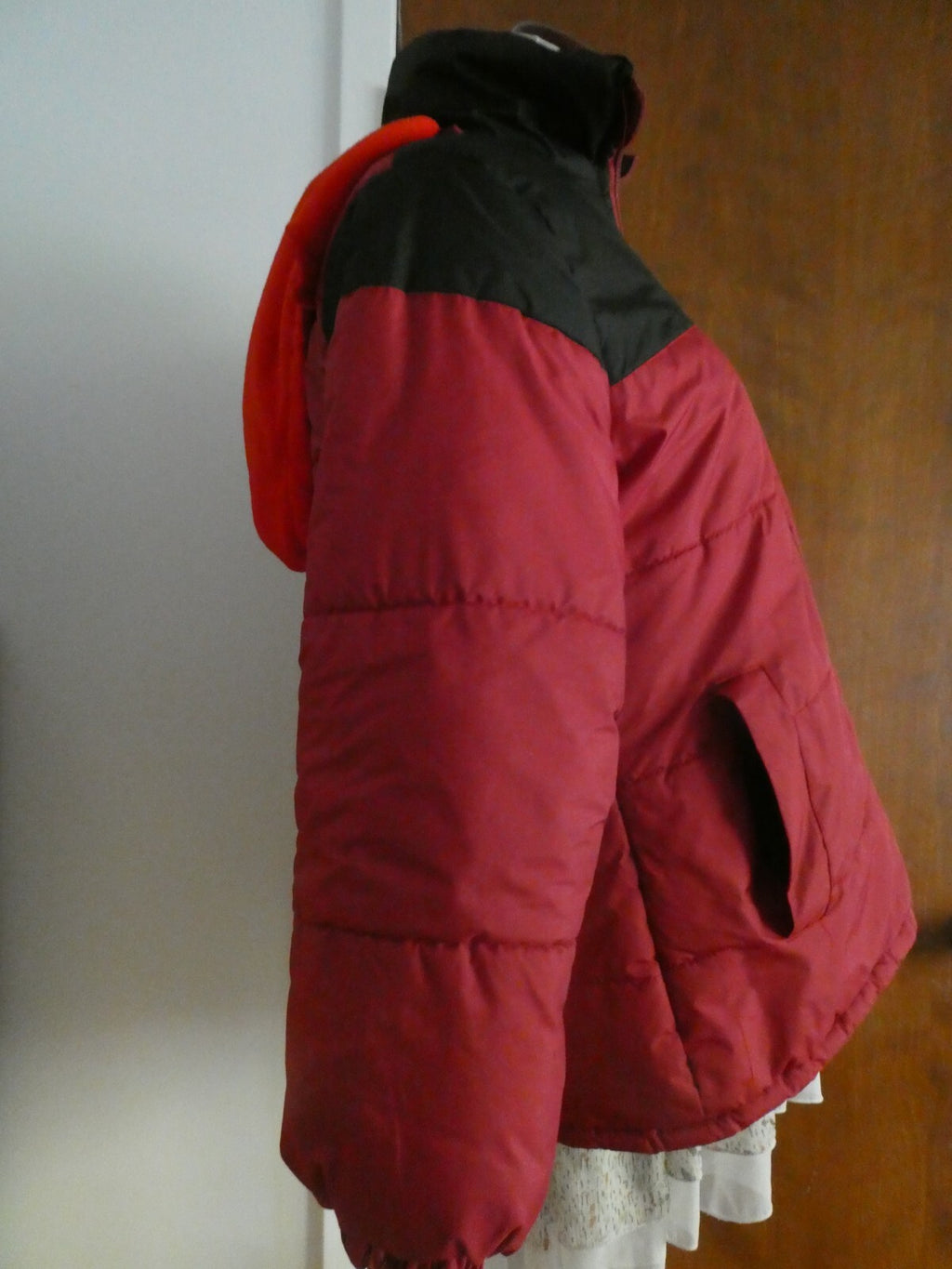 JUST Women’s Jacket Coat Red/Black Removable Hooded Size Small