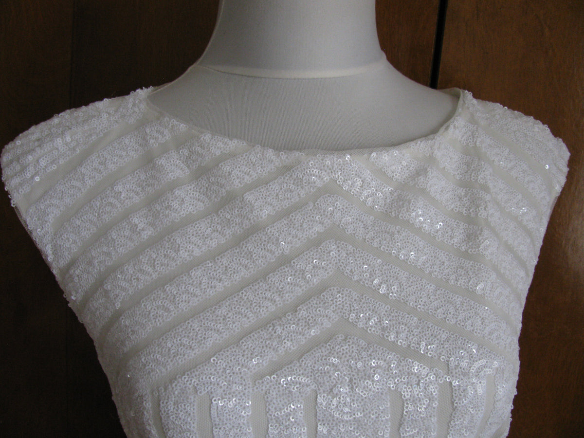 Ralph Lauren women's black white shimmering beaded New dress 