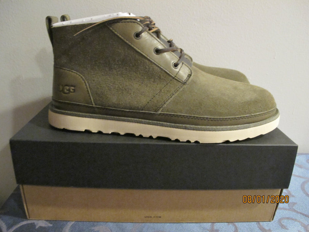 UGG Australia Neumel Unlined Leather Suede Men's Khaki Boots 13 Authentic 