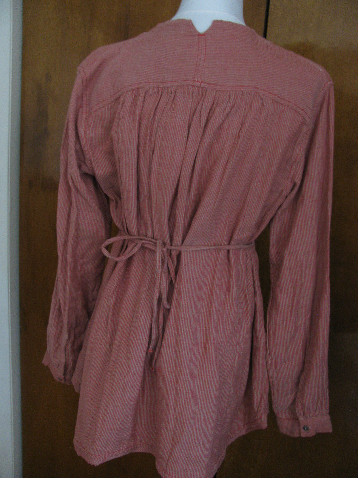 Free People women's red stripe combo cotton lined tunic top 