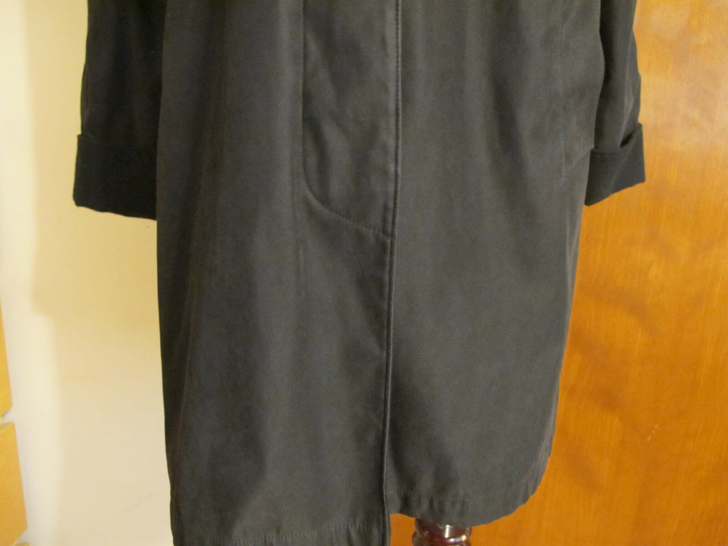 London Fog women's black A-line hooded jacket coat Small