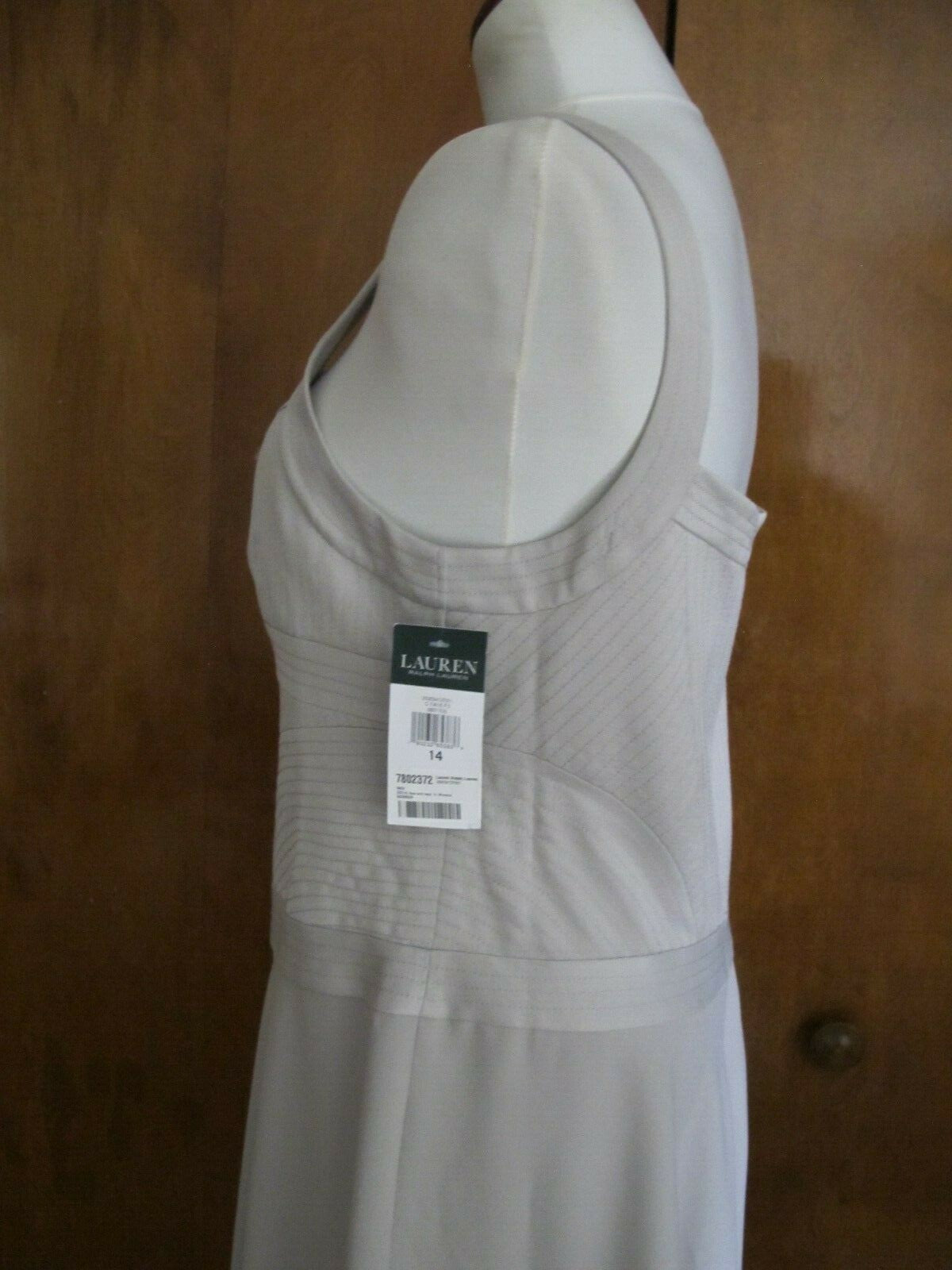Ralph Lauren women’s  A-Line gray fog lined dress size 14 NEW
