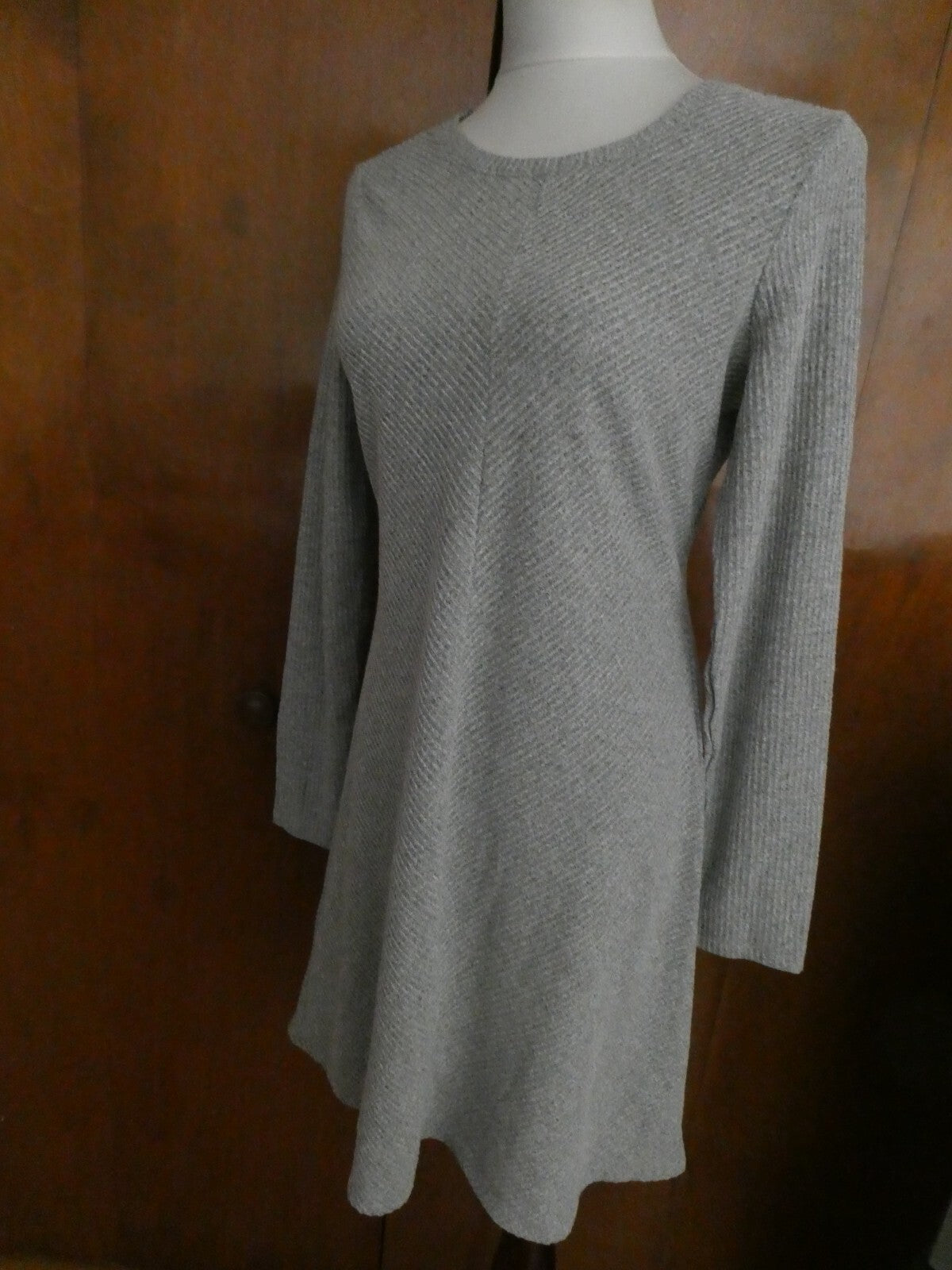 Gap Women’s Gray A-Line Long Sleeves Dress Medium, Xlarge