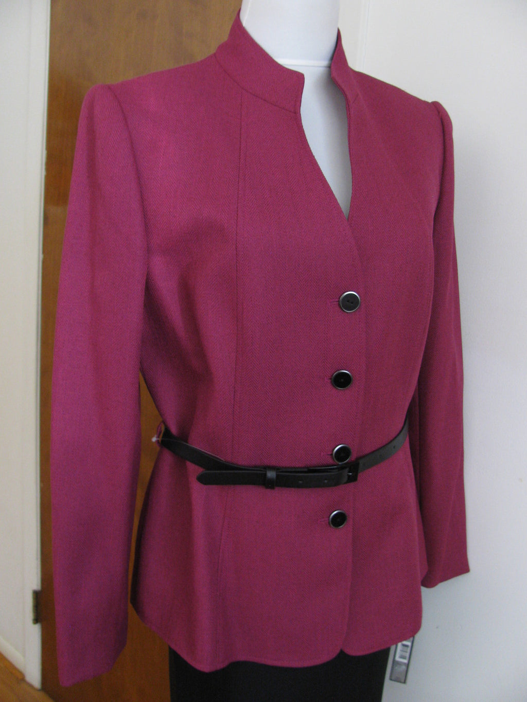 Tahari Asl Women’s Purple Belted 2 Piece Skirt Suit Size 16P New