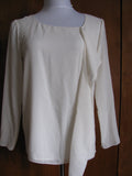 Max Studio women's ivory ruffle blouse long sleeves top size small NWT