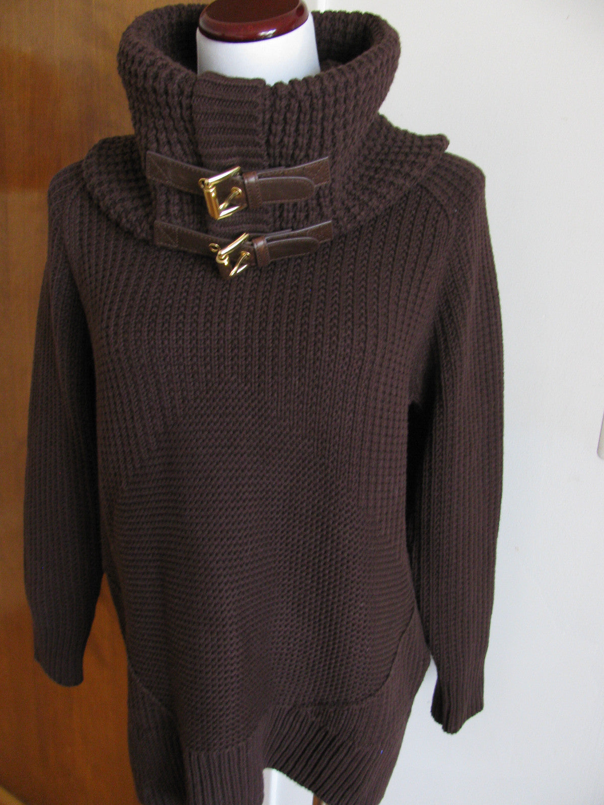 Michael Kors Women’s Brown Detachable Cowlneck Sweater New