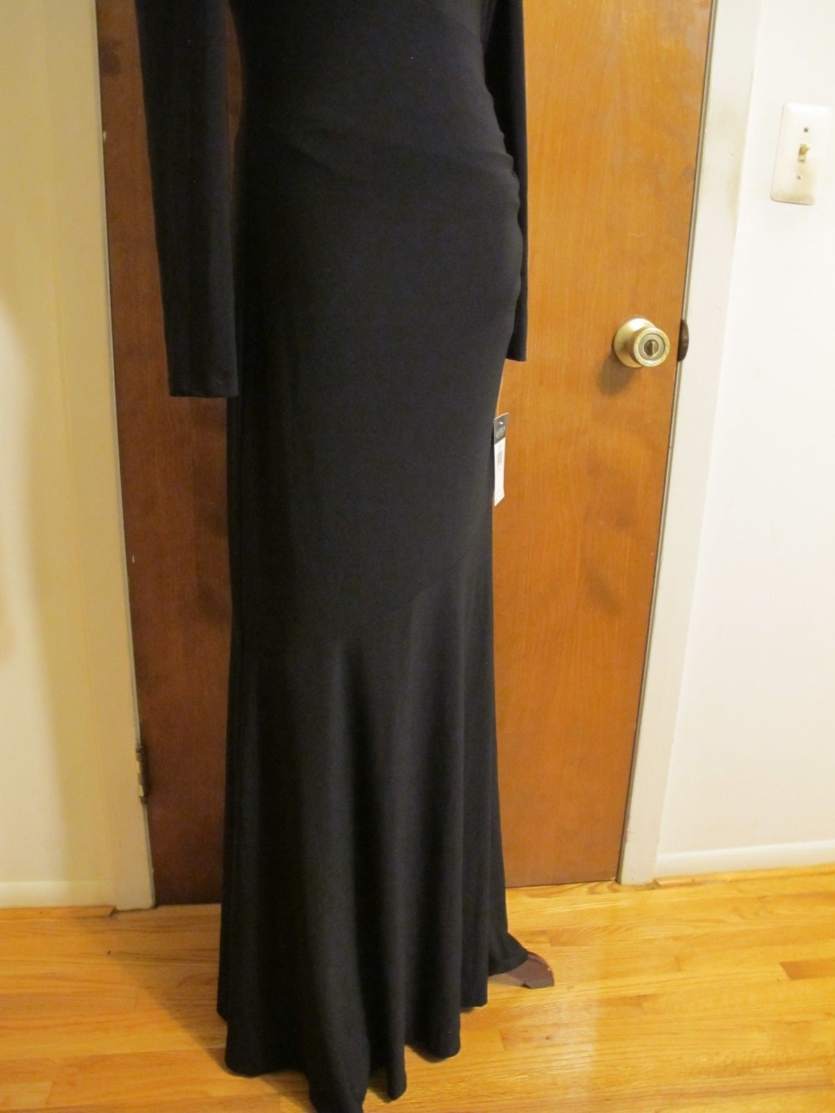 Lauren Ralph Lauren Women’s Black Lined Evening Maxi Cutout A-line Dress New