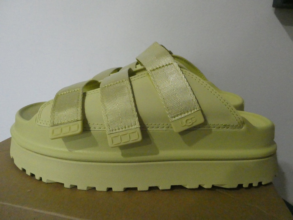 UGG GoldenGlow Slide Sandals Women Yellow Platform 1167430 Adjustable Straps 10