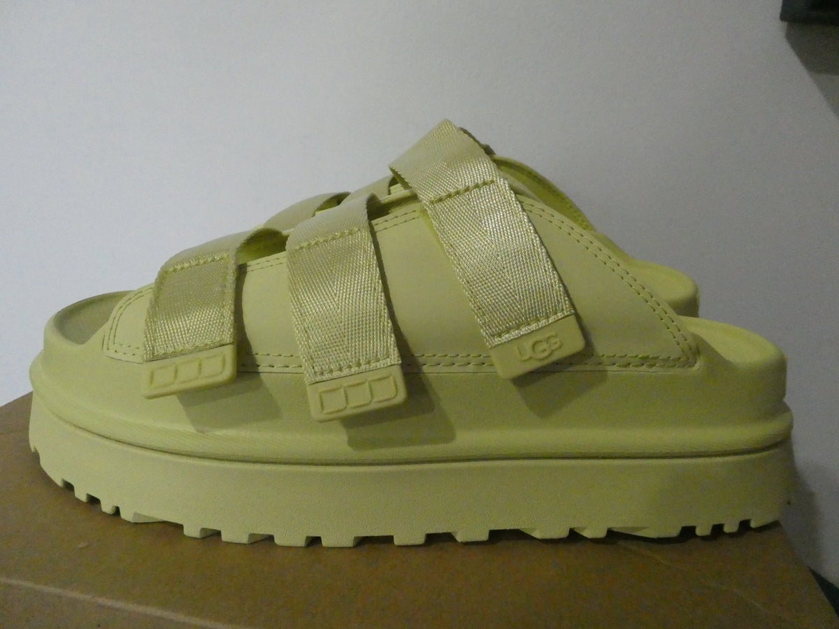 UGG GoldenGlow Slide Sandals Women Yellow Platform 1167430 Adjustable Straps 10