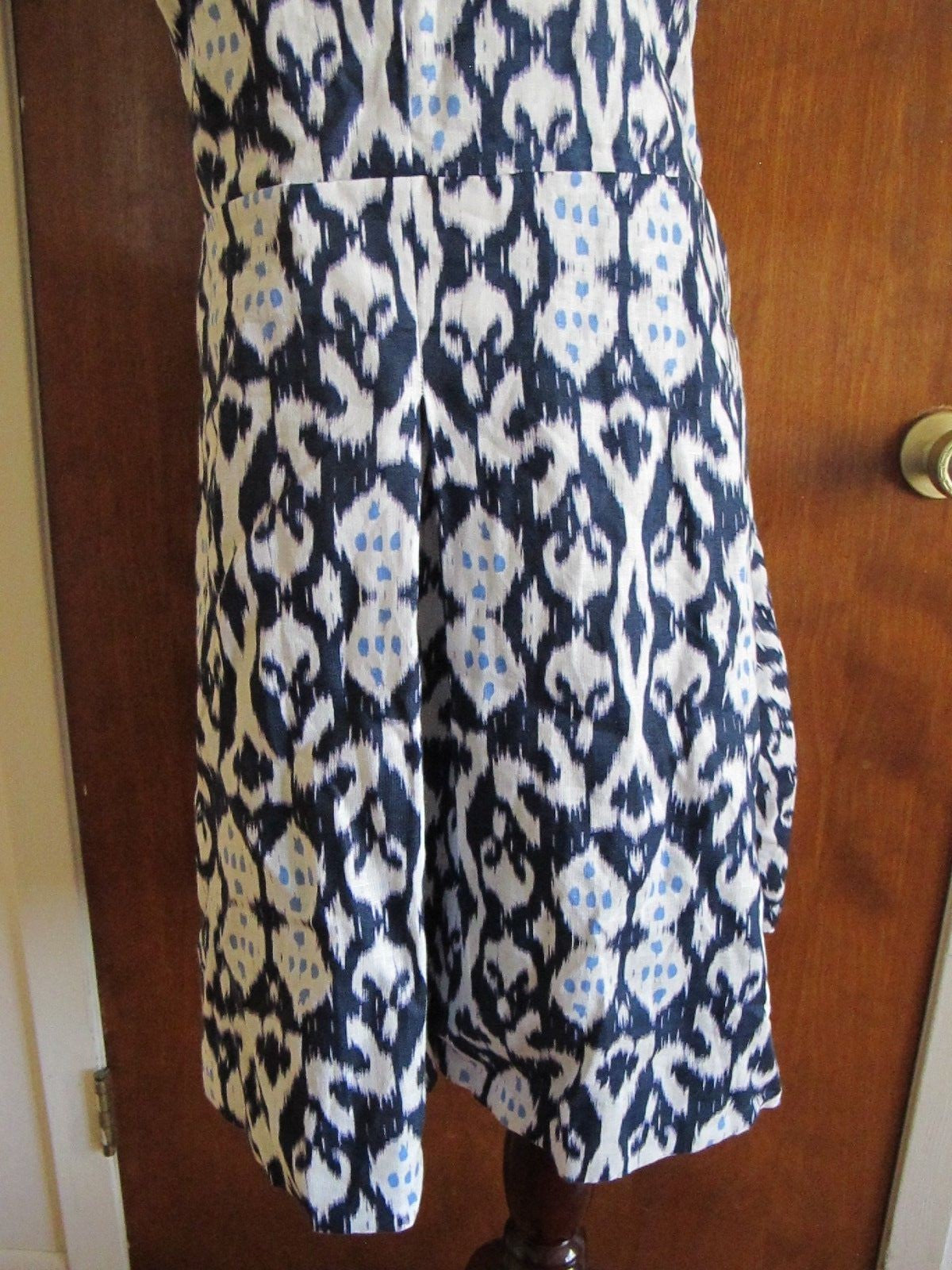 Gap Women's Navy White Linen Lined Dress Size 18 (fits size 16)