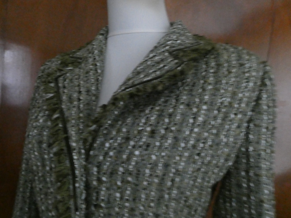 Vertigo Women Stylish Green Lined Blazer Size Large (Fits Medium) Made in France