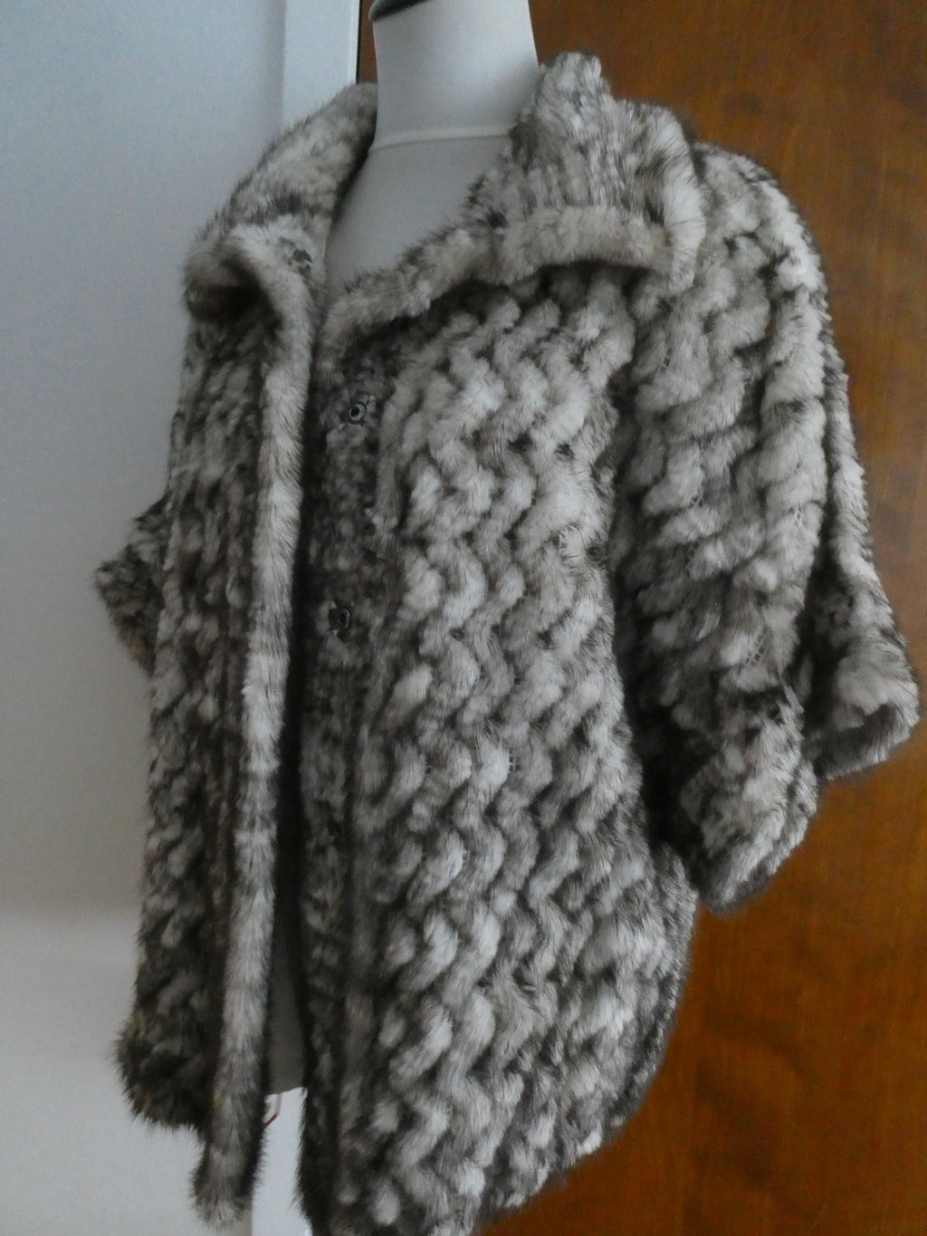 Kalinkin Hill Genuine Mink Fur Women Russia Luxury Short Sleeve Coat Gray Silver