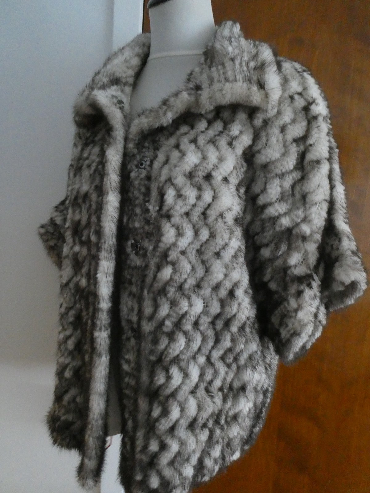 Kalinkin Hill Genuine Mink Fur Women Russia Luxury Short Sleeve Coat Gray Silver