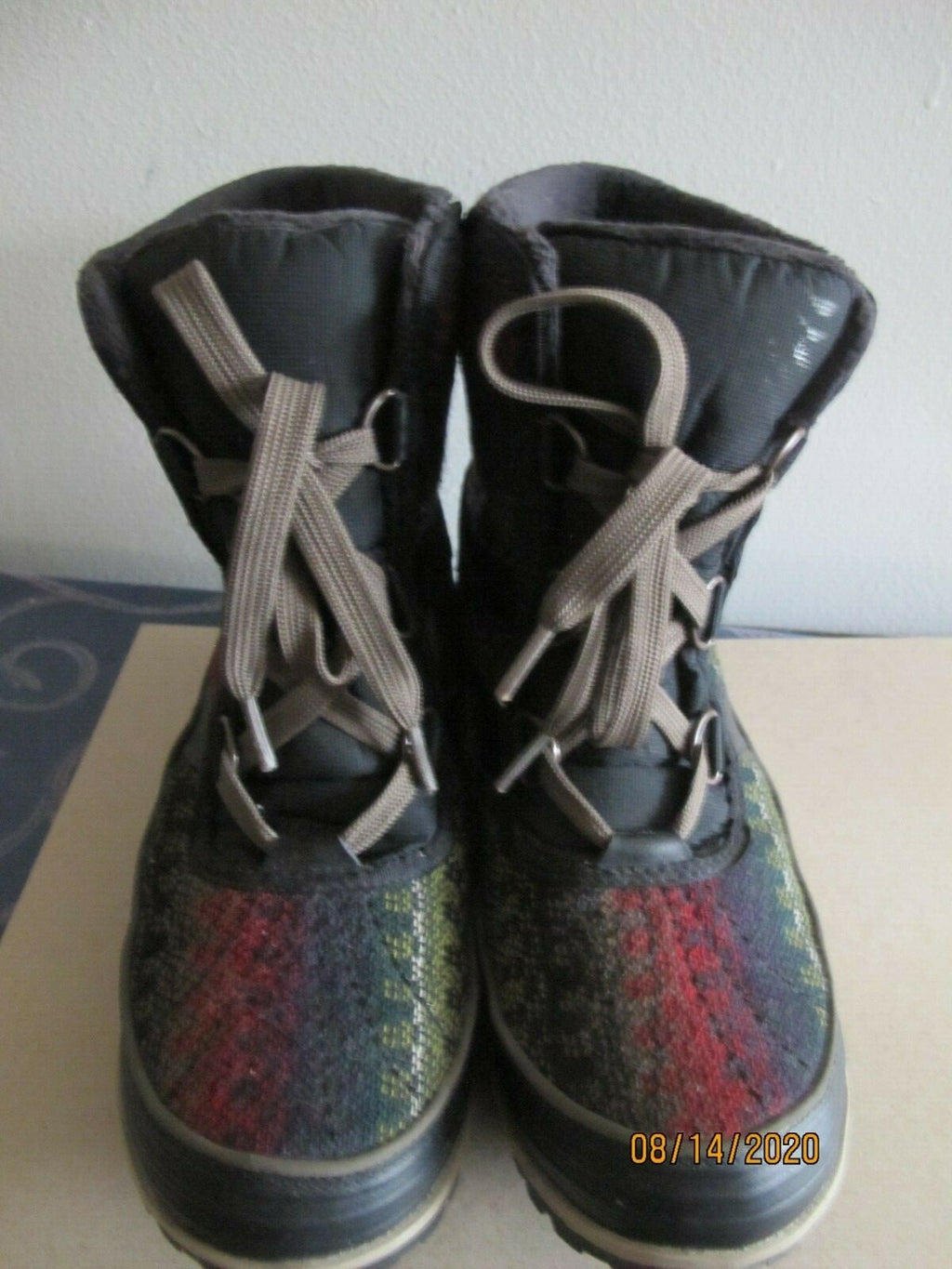 Sorel Women’s Black Multi Color Waterproof Boots Size 8 Fits 7.5