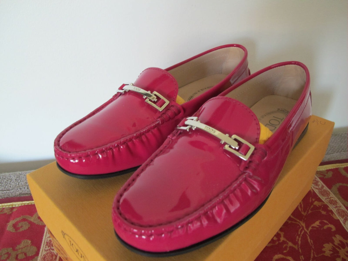 Tod’s women’s authentic gomma pink moccasin shoes 37 made in Italy 