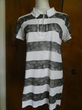 Link women’s short sleeves soft 100% cotton striped long top size large