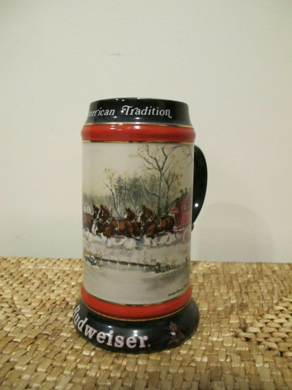Collectable Ceramic Budweiser Mug 1990 Handcrafted Expressly Anheuser-Busch  