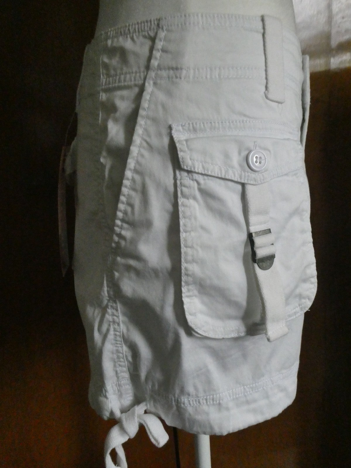 United Colors of Benetton Women White Cargo Shorts EU 46 Cotton Stretch US 10/12