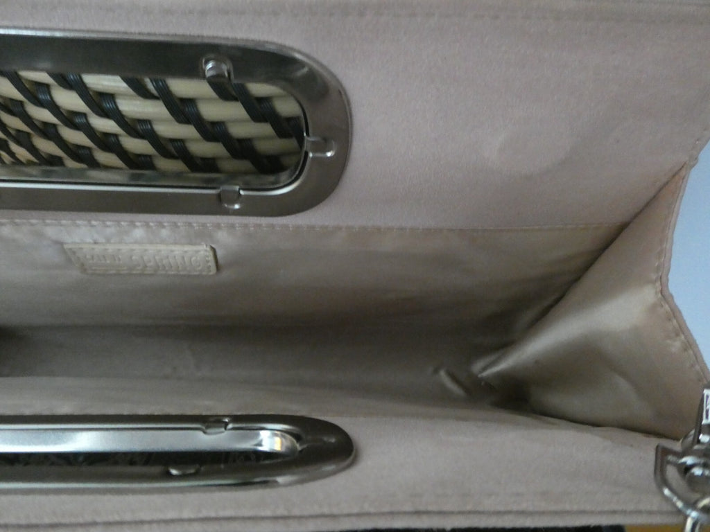 Call It Spring Women Beige Purse Clutch Silver Chain 12 x 7 x 1