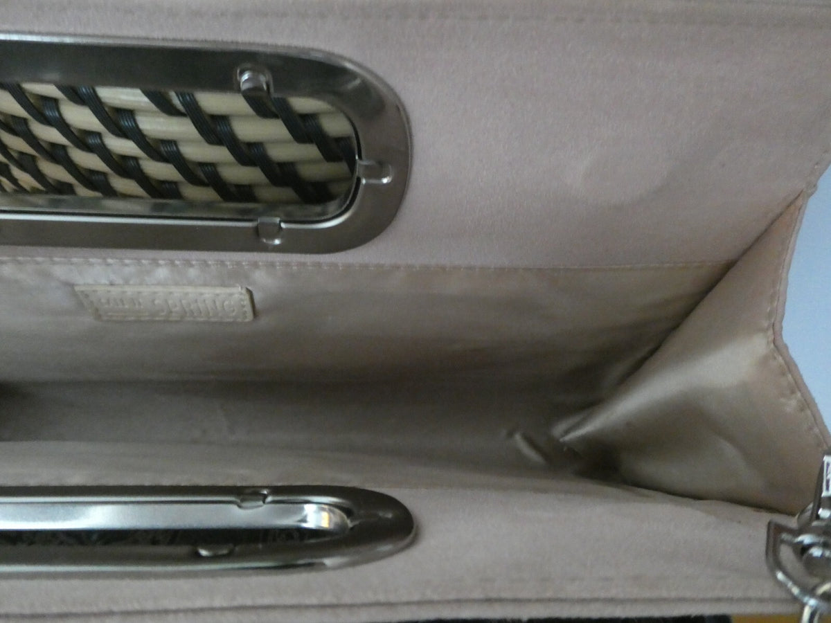 Call It Spring Women Beige Purse Clutch Silver Chain 12 x 7 x 1
