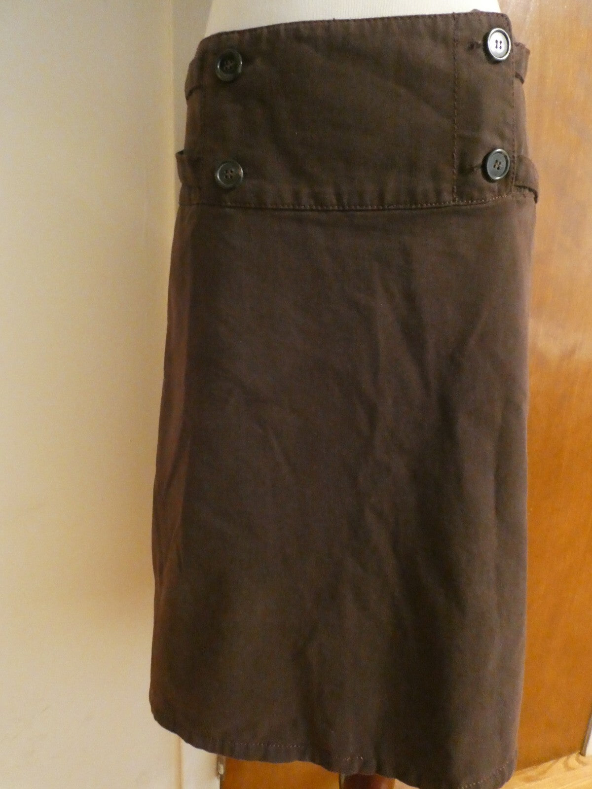 Sisley women's brown stylish cotton skirt tag size 46 (USA fits size 12)