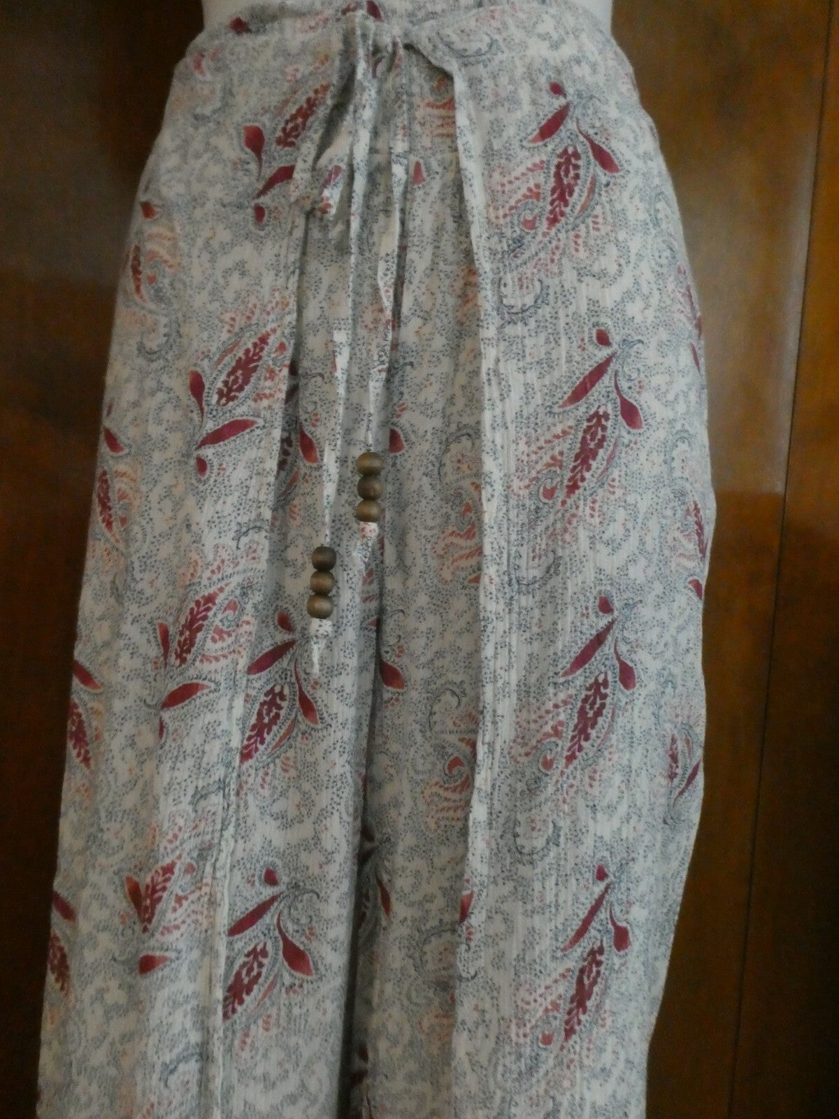 Denim & Supply Women’s Gray Floral Cotton Wide Leg Pants 