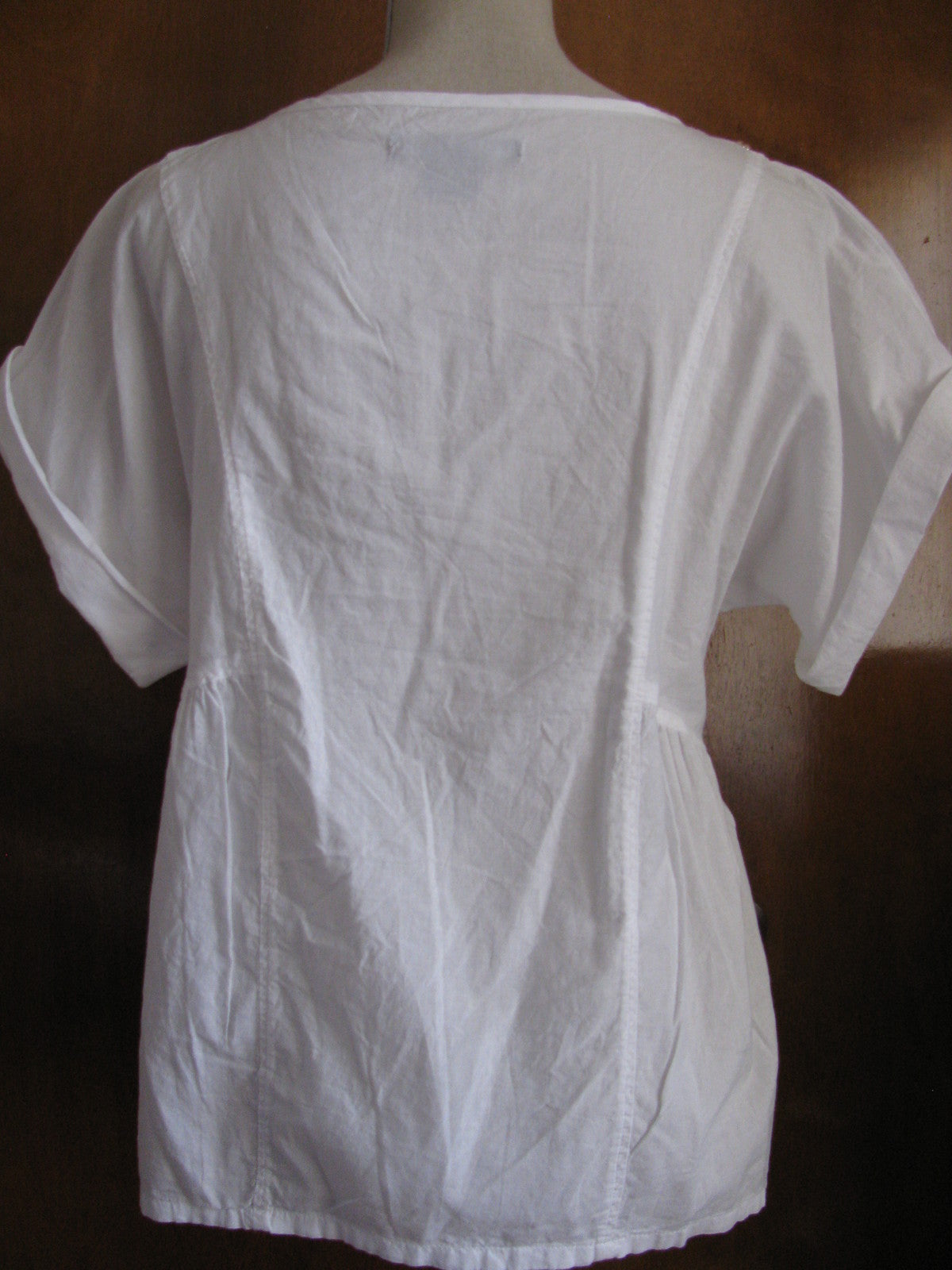 Calvin Klein Jeans women's white cotton trimmed lurex top Size Medium NWT