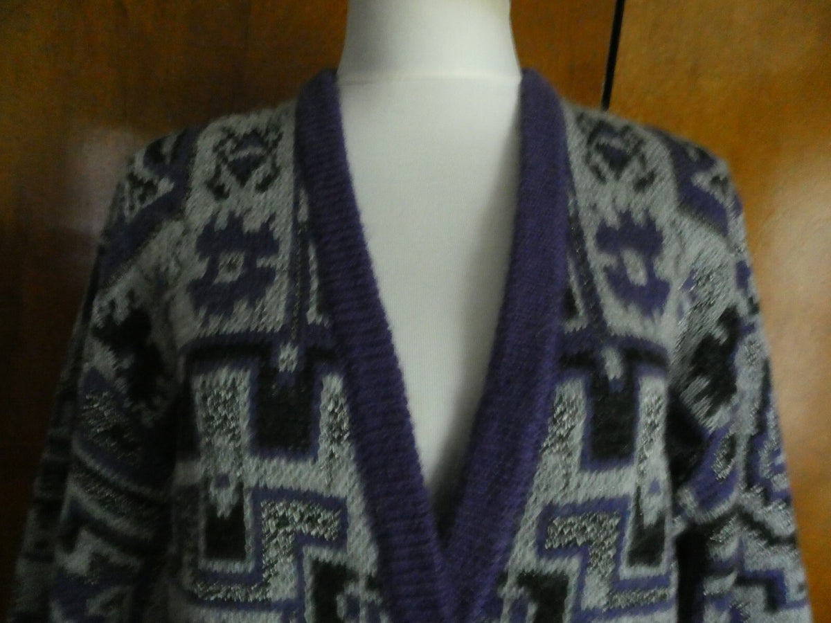 Vintage Wool Blend Sweater/Cardigan Ladies Fashion S.K.V.J. Medium