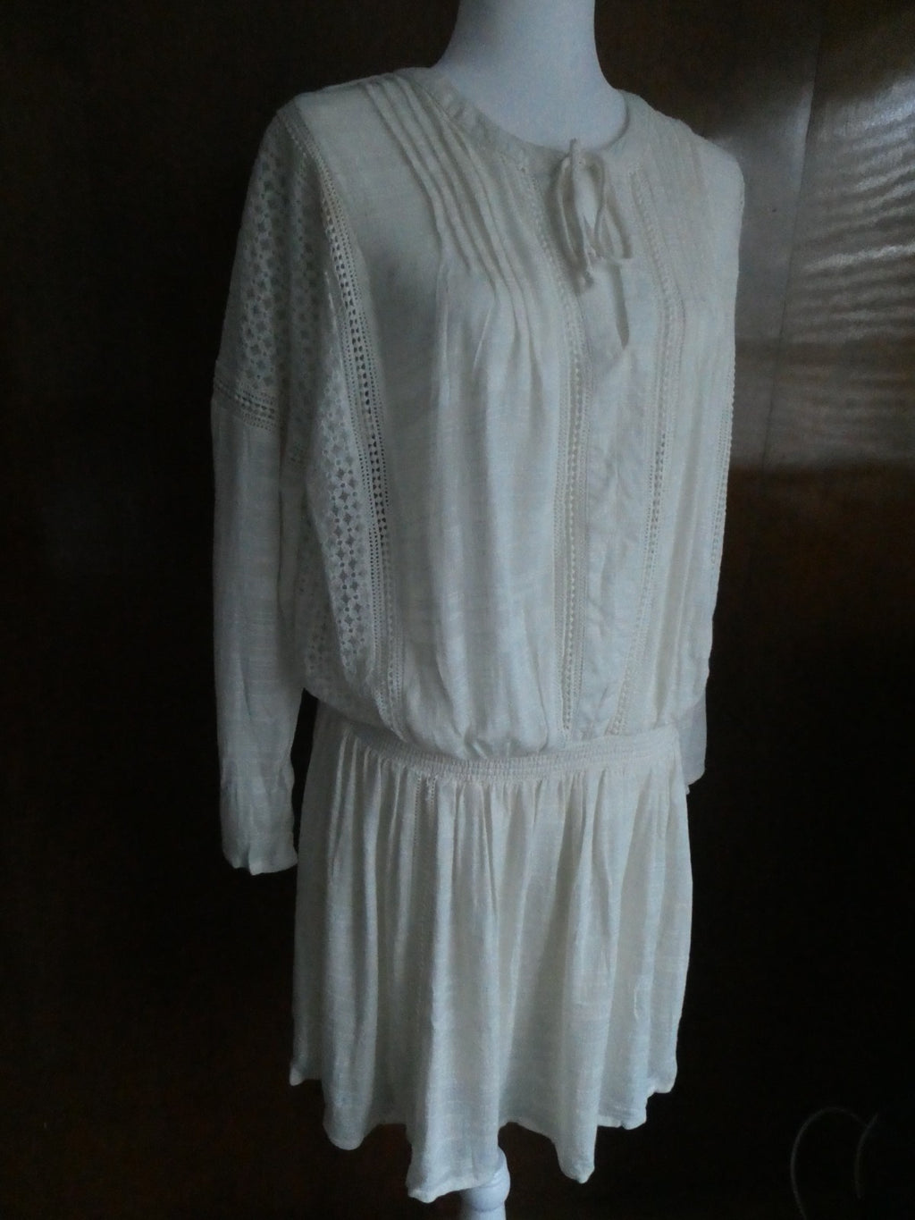 Free People women’s ivory 3/4 sleeves lined sweater dress size large