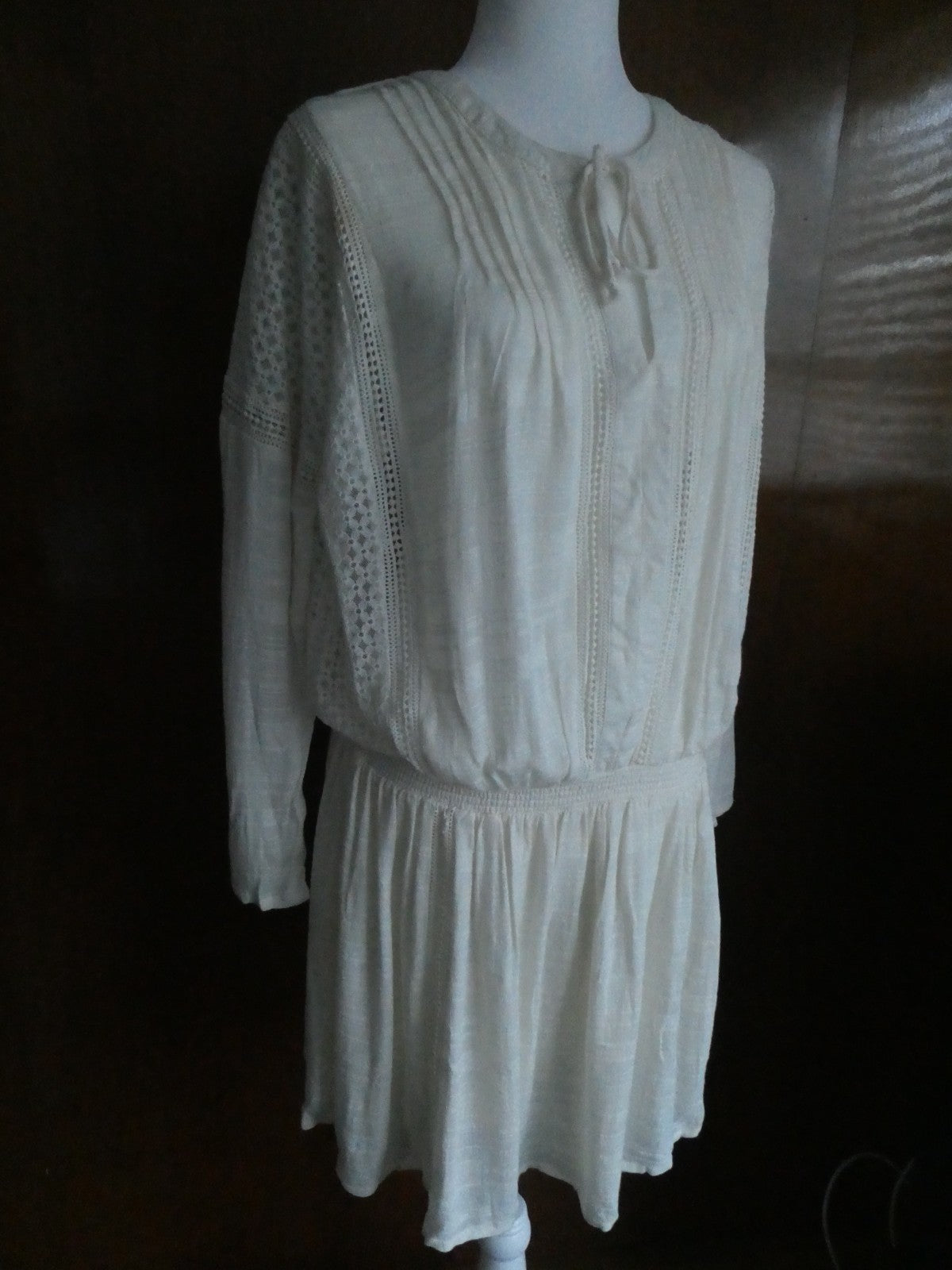 Free People women’s ivory 3/4 sleeves lined sweater dress size large