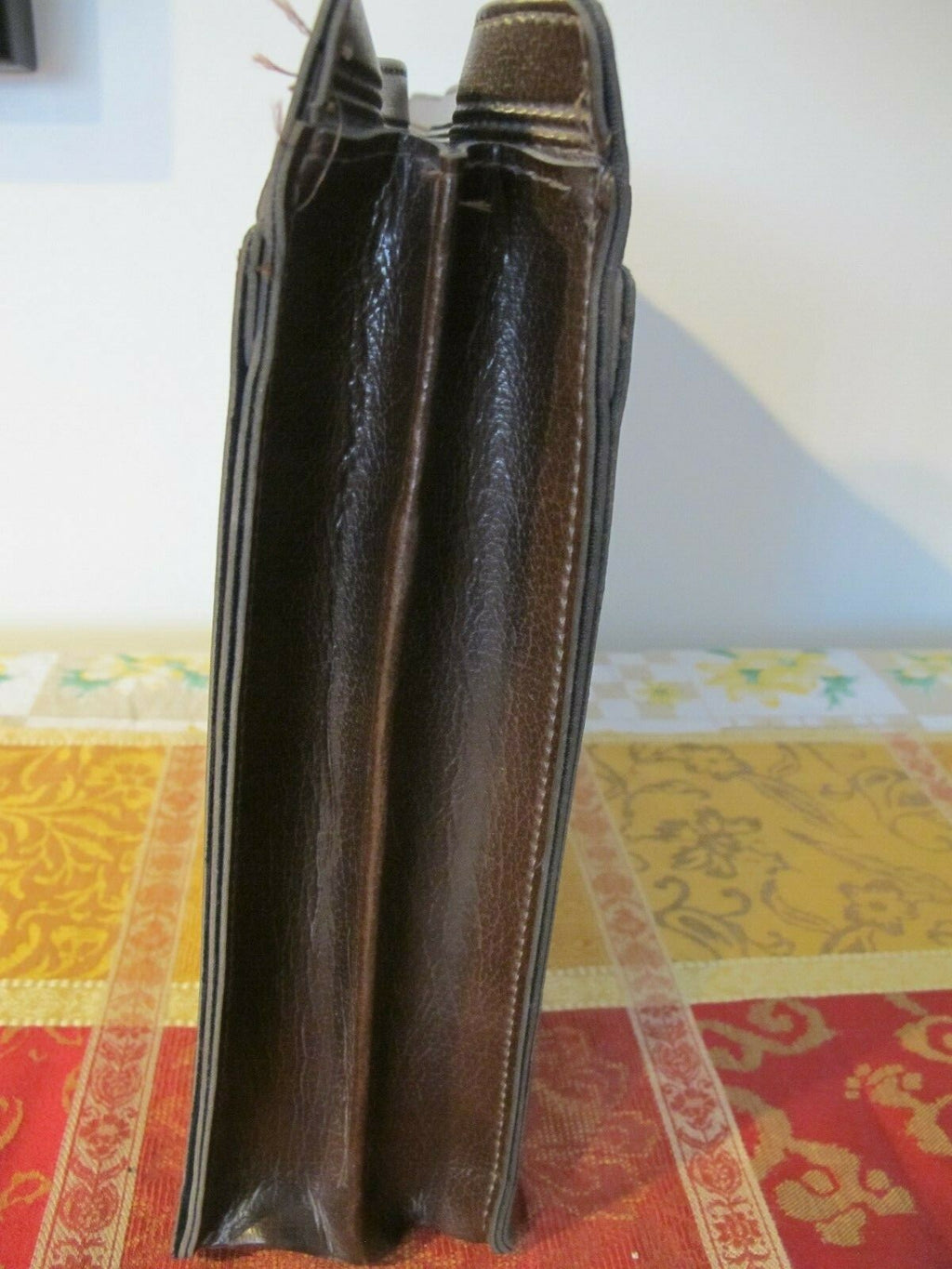 Vintage Custom Cases Chas W Wolf New York Women's Brown Faux Leather Briefcase