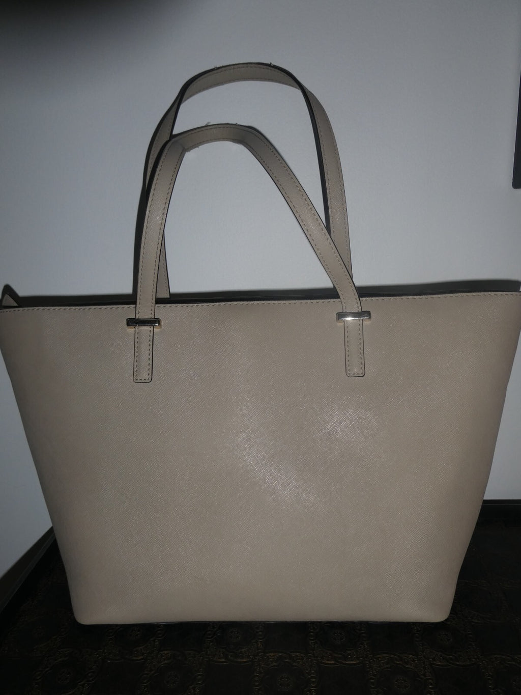 Kate Spade Women’s Cow Leather Shoulder Bag Purse Handbag Gray Large