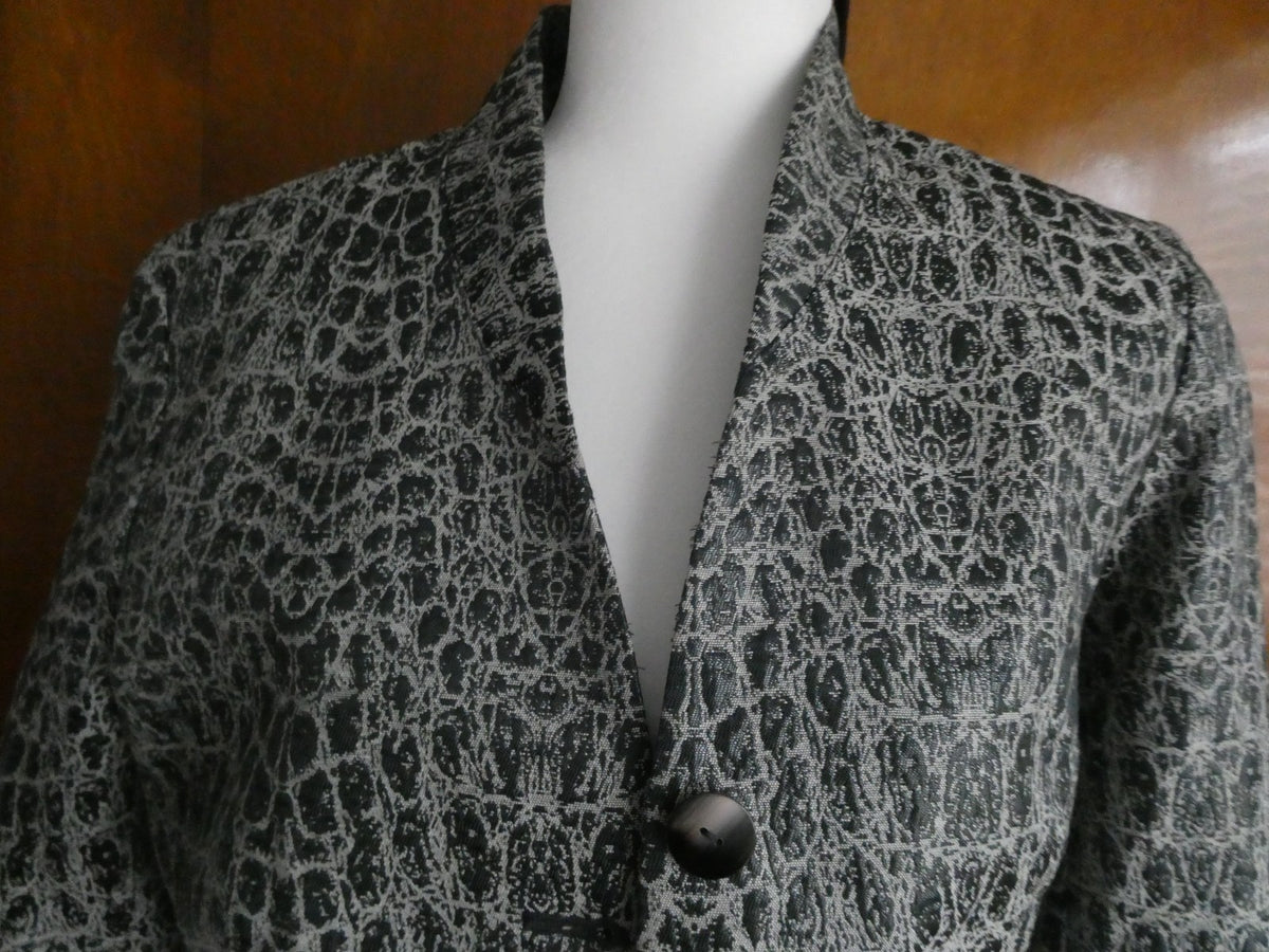 Jones New York Collection Women’s Gray Metallic Evening Dress Jacket Top Size 12