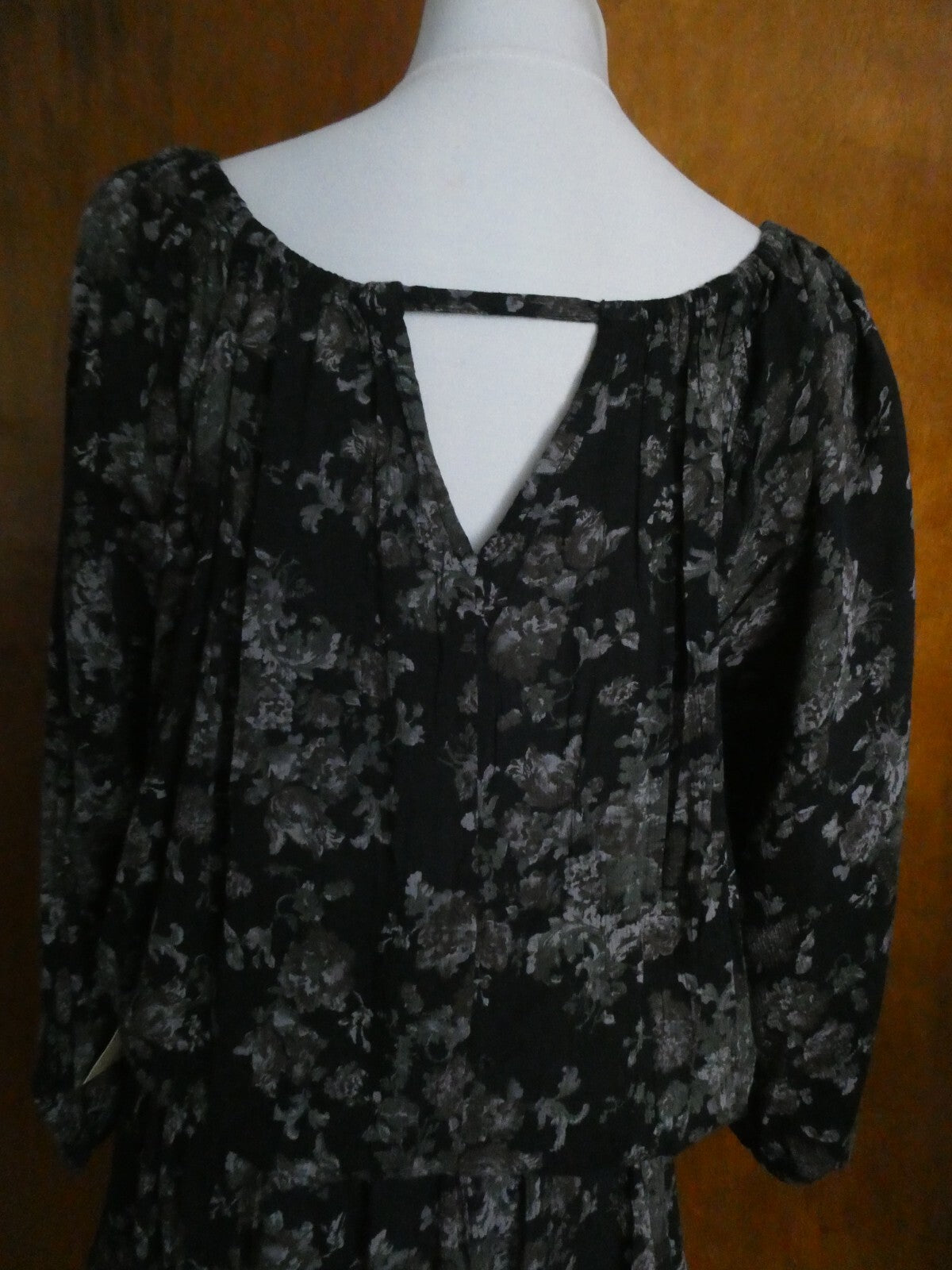 Denim & Supply Ralph Lauren Floral Printed Mini Dress Black Large
