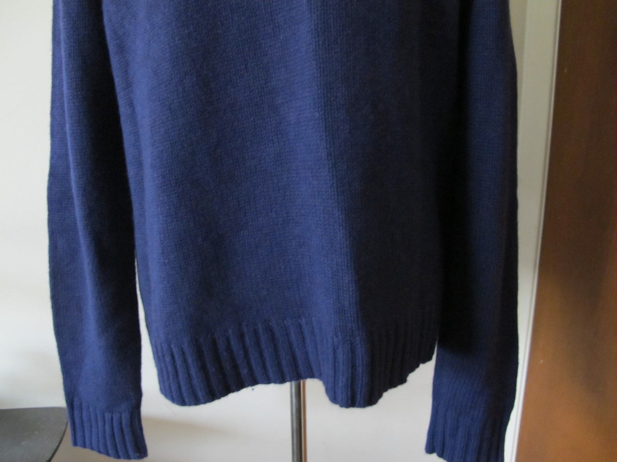 Bloomingdales men's blue cashmere collared sweater New