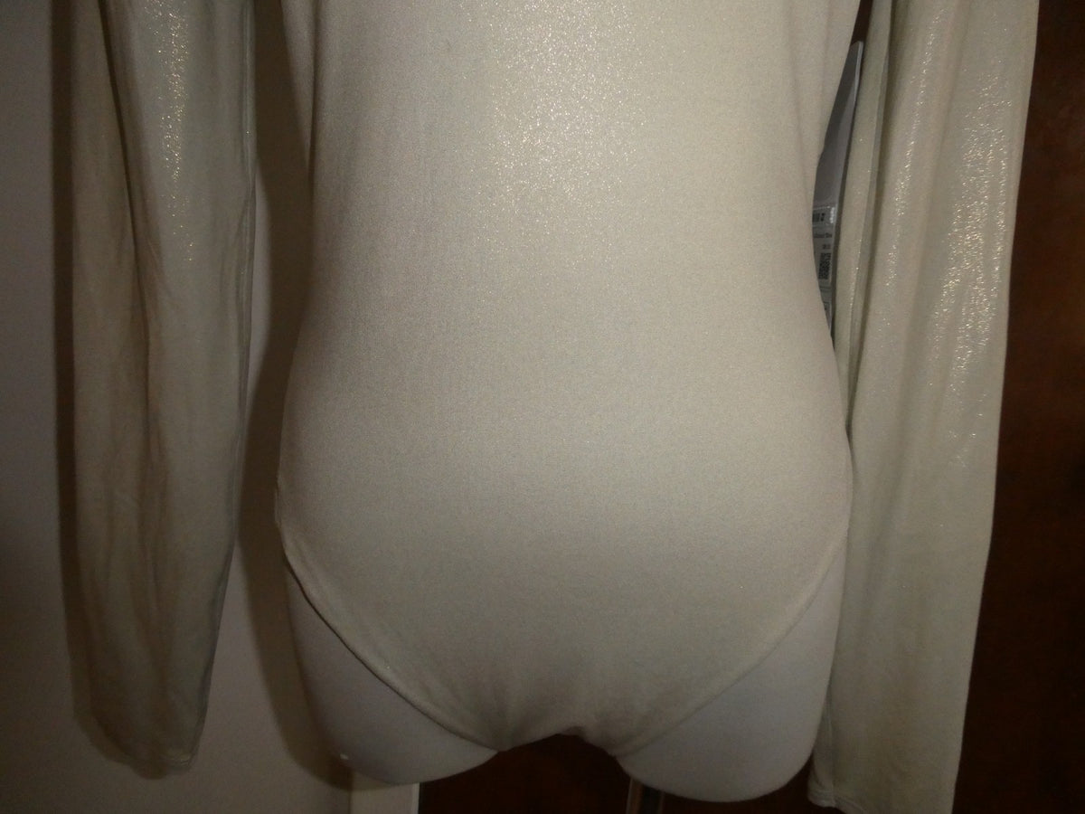 Lululemon Bodysuit Wundermost Nulu Long Sleeve Gray Soft with Subtle Shine Large