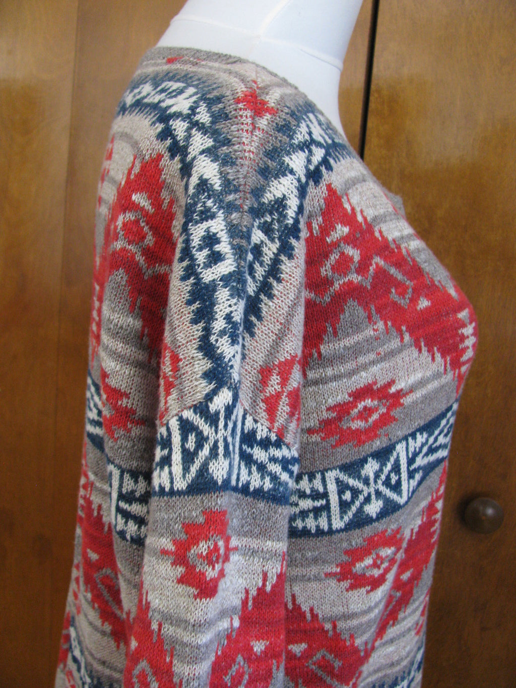 Denim & Supply women's multi color cotton 3/4 sleeves sweater XL 
