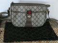 GUCCI Brown Vintage crossbody green & red stripe handbag Mod.89-02-032