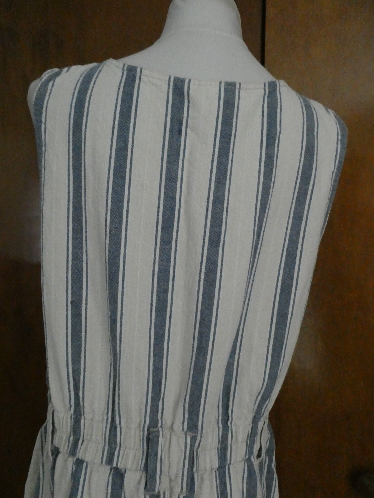 Truly Yours Denim Striped Sleeveless Button Front Dress 20W (fits size 16-18)