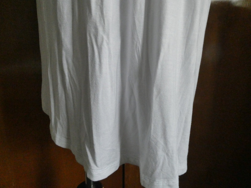 ONE Word women's white fabric craft embroidered lined blouse XLarge